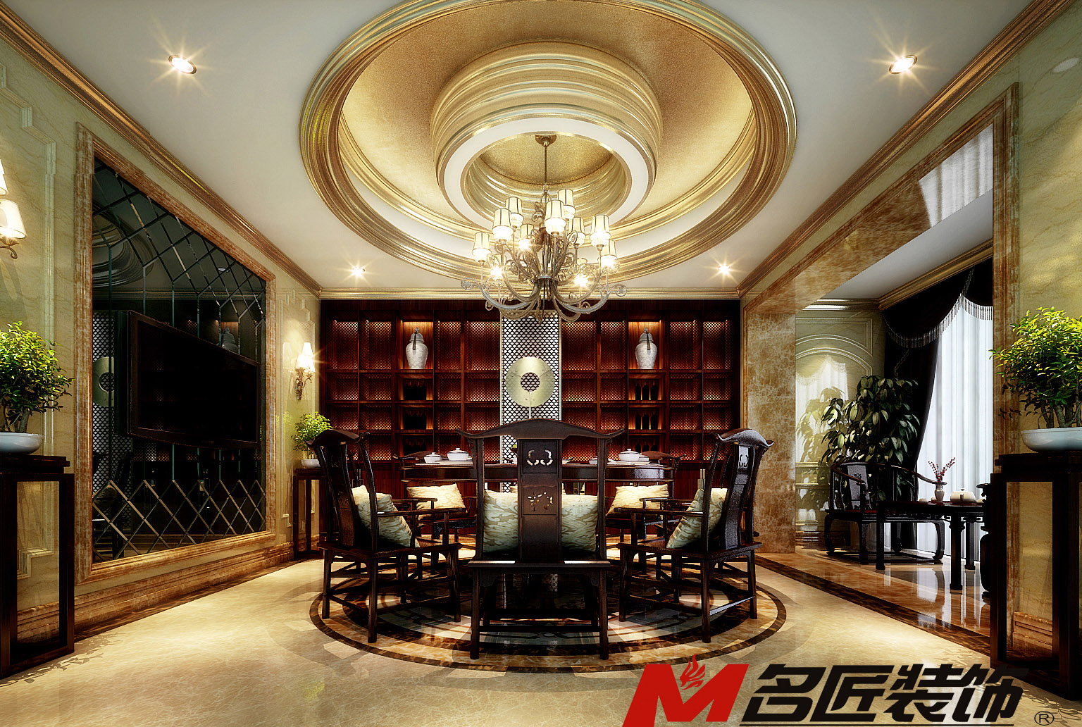 欧式风格别墅装修效果图-韶关金地九珑璧别墅277平米